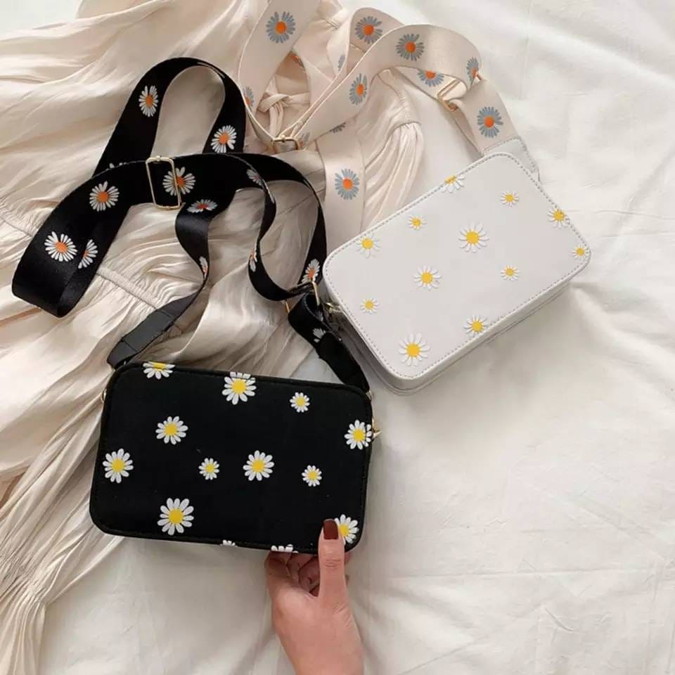 &quot;aurabagss&quot; - Tas Wanita Tas Selempang Mini Wanita &quot;KOREA DAISY&quot; Sling Bag Remaja Wanita Ala Jepang Murah Bisa COD