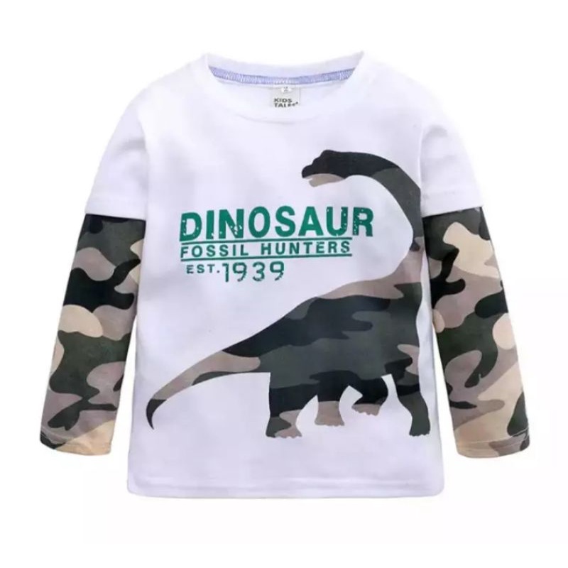 BAJU SETELAN ANAK LAKI LAKI DAN PEREMPUAN 1-5 THN MOTIF DINO ARMY PANJANG