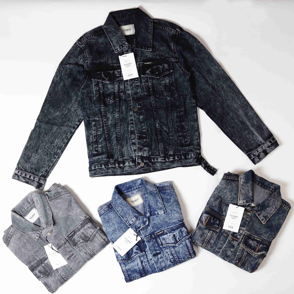 Jaket Levis Pria Dan wanita Denim Washing Original Pull&bear Cod