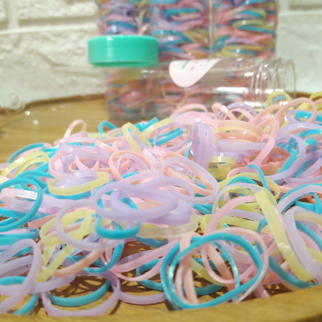 1421 / Karet Jepang ikat rambut / Kemasan botol mini lucu