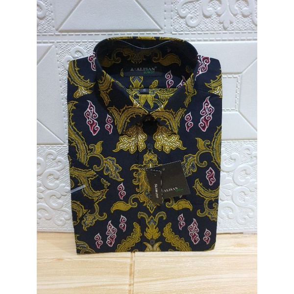 Kemeja Alisan Batik Slimfit Non Reguler Tangan Pendek size 15