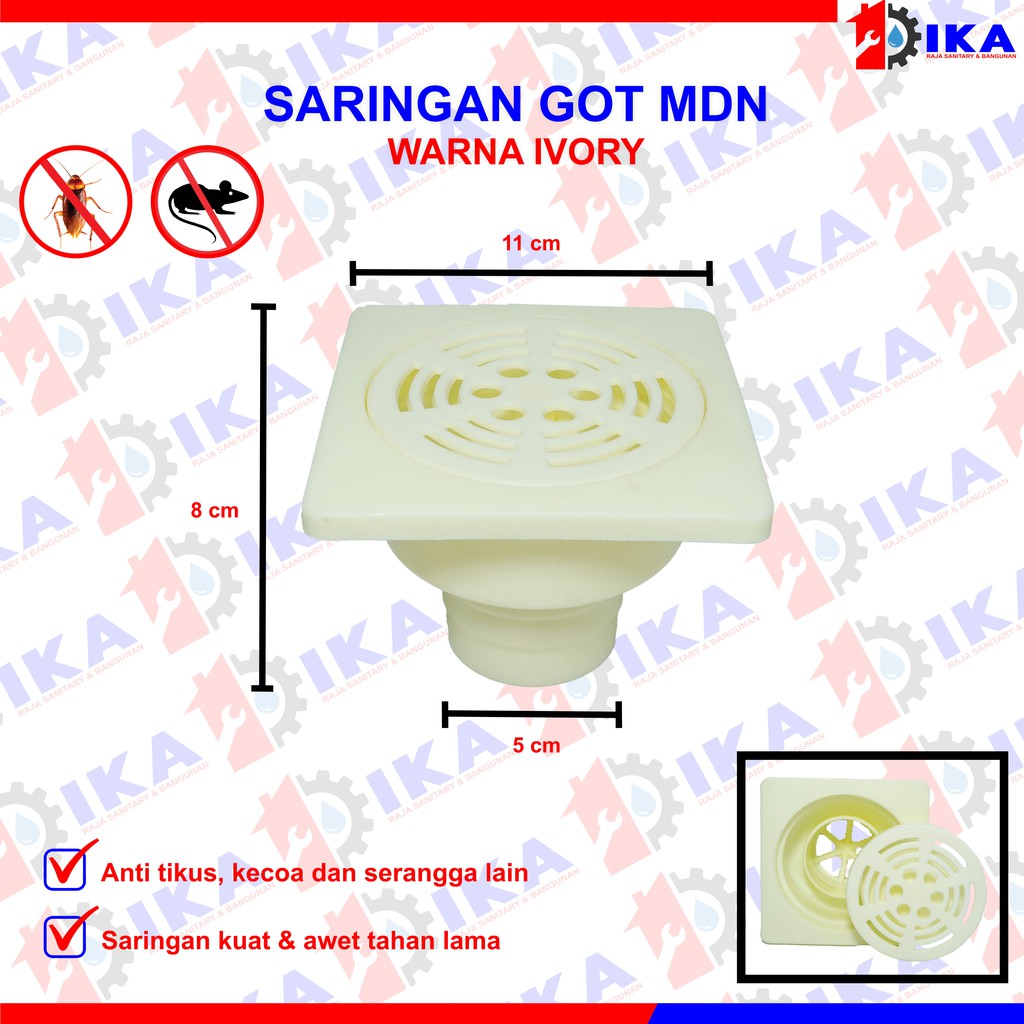 IKA - Official  Saringan Got Tebal Plastik PVC Kamar Mandi Toilet got floor drain pvc mdn ika