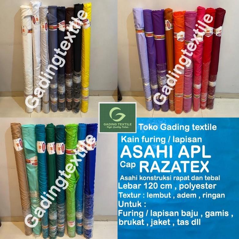 [IVG8442] ( per 1 roll ) Kain furing Asahi APL cap RAZATEX lebar 120 cm per roll bahan lapisan baju 