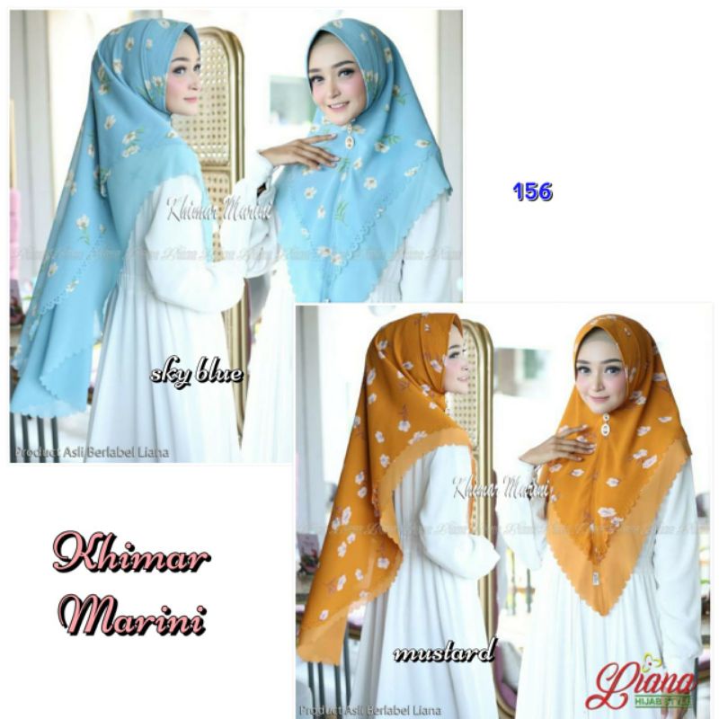 jilbab khimar instan motif bunga premium marini