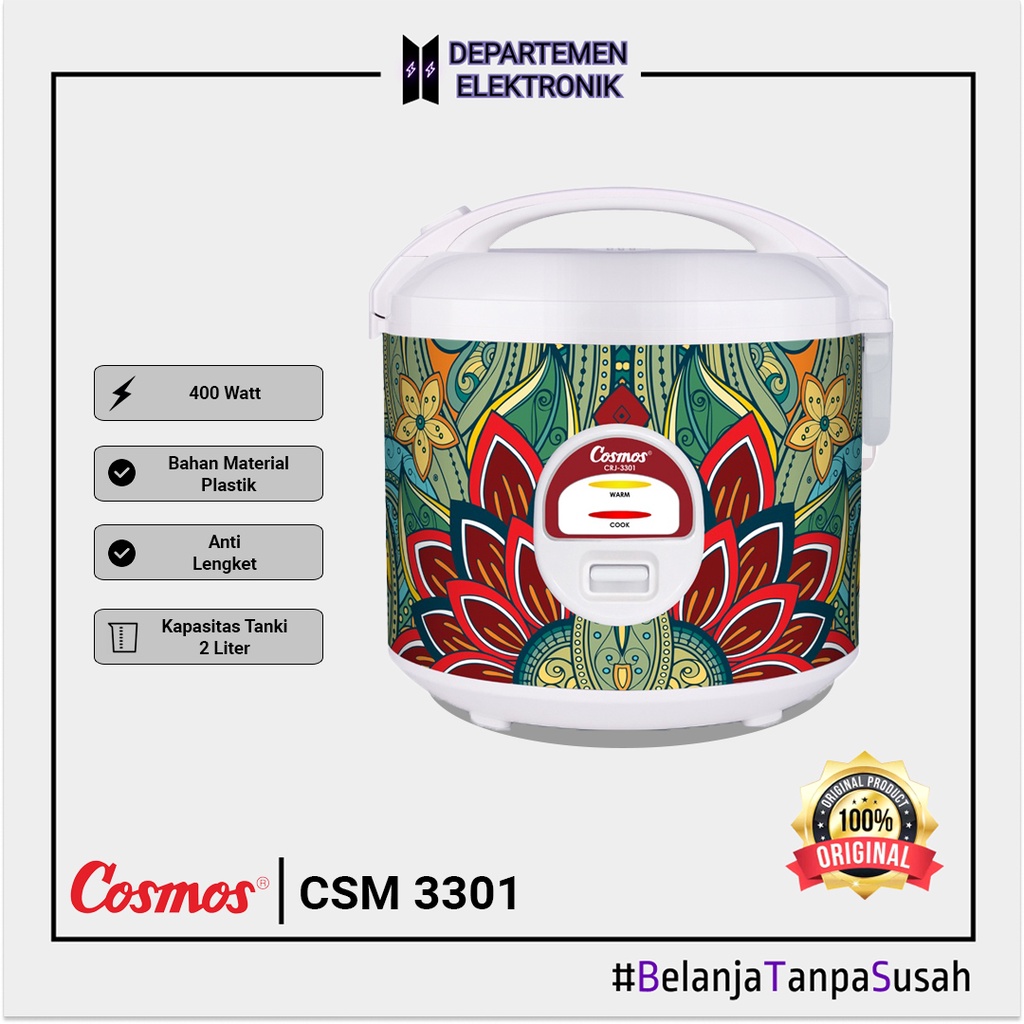 Magice Com / Rice Cooker COSMOS 3301 MURAH BANGET / GARANSI RESMI