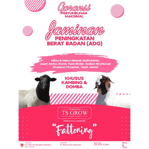 TS Grow premix kambing dan domba