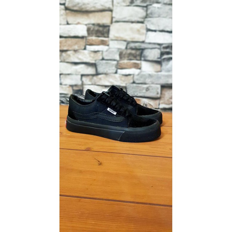 SEPATU ANAK VANS FULL BLACK PREMIUM QUALITY VANS OLDSKOOL KIDS FULL BLACK