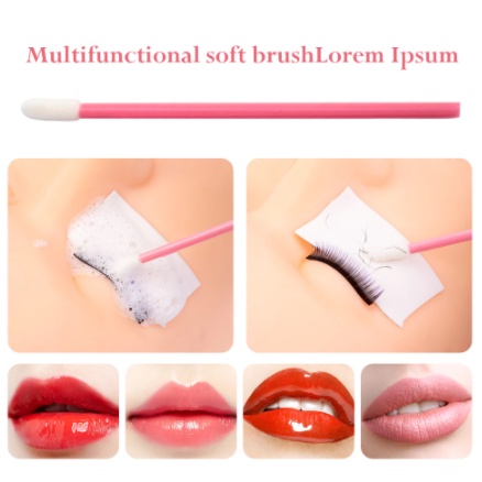 50pcs / set Brush Aplikator Lipstick Lip Gloss Maskara Bulu Mata Alis Sekali Pakai Untuk Makeup