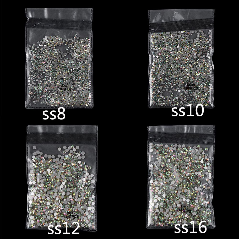 Suyou Manik-Manik Kristal Berlian Imitasi Ab Flatback 3d Dekorasi Nail Art / Manicure Diy