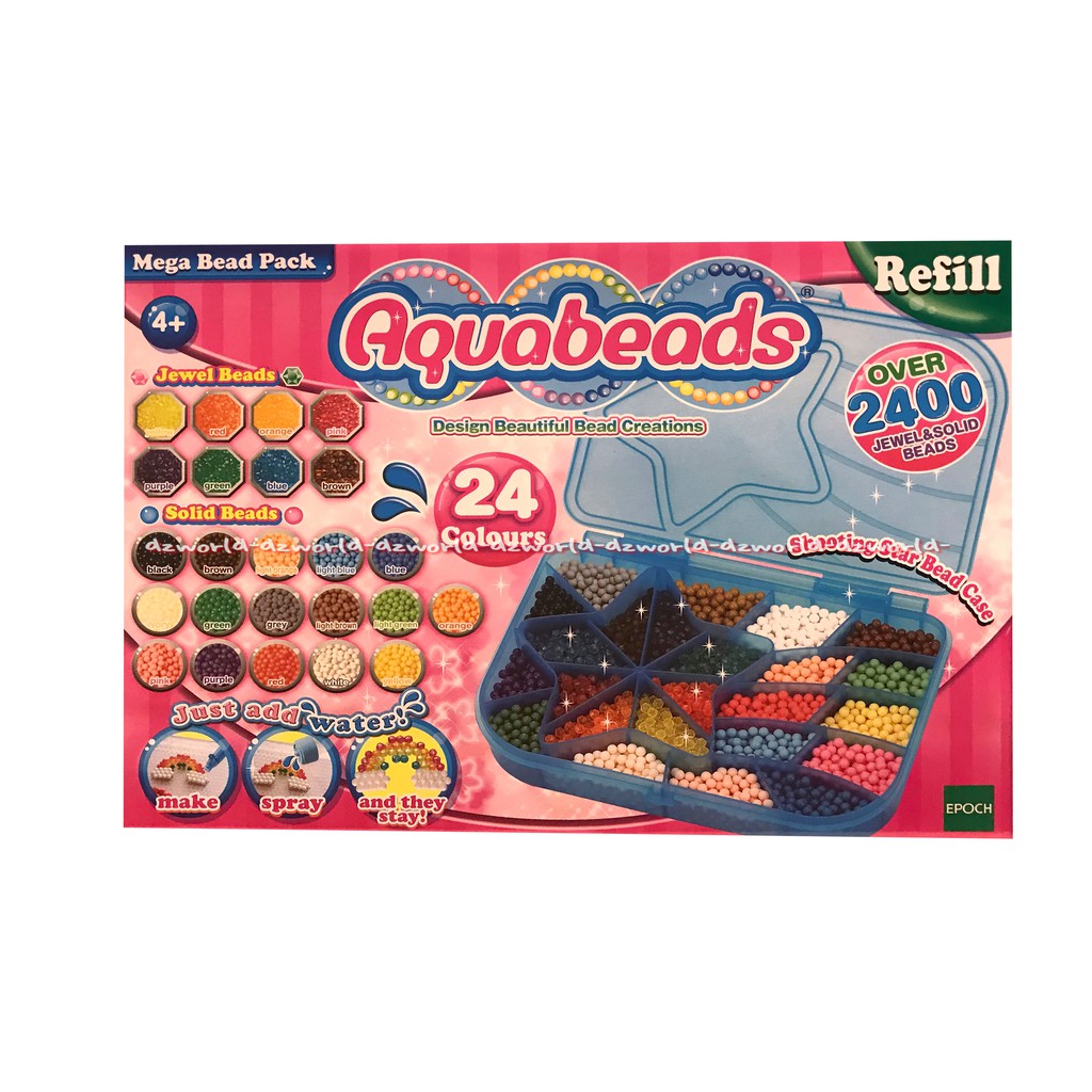 Aquabeads Refiil Shooting Star Bead Case Isi Ulang Mainan Isi 2400 Bead Untuk Usia 4 Tahun Keatas