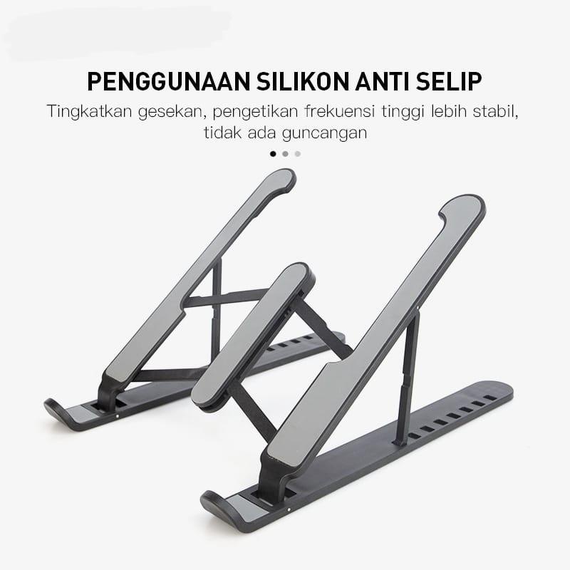 Foldable Laptop Holder Lipat /Standing Notebook Holder /Laptop Stand P1 / Holder Notebook IPAD Macbook /Stand Laptop Universal - SC