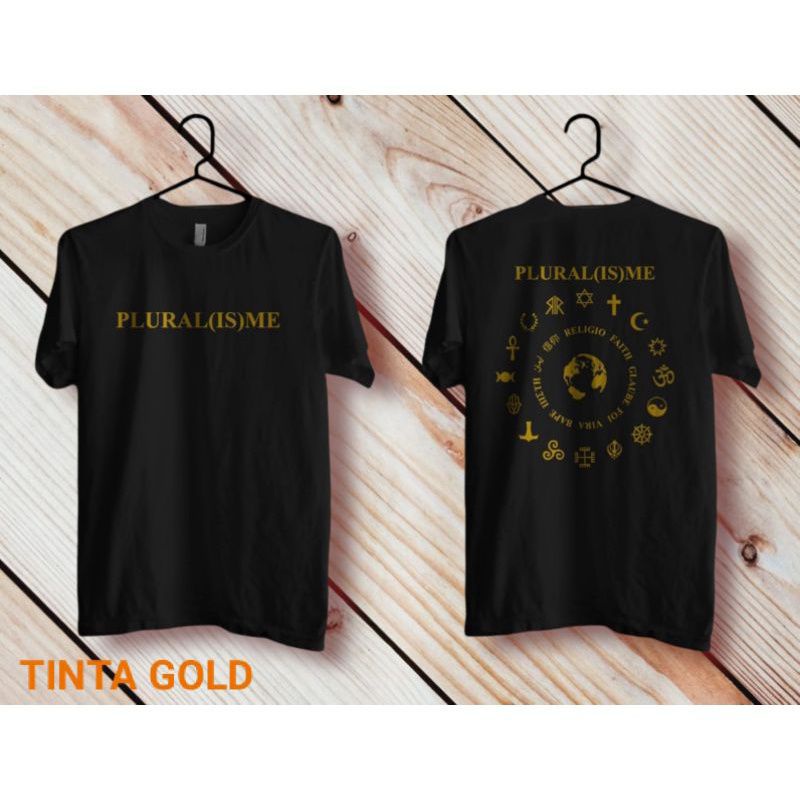KAOS PLURALISME TINTA GOLD,KAOS OBLONG.KAOS ISLAM.KAOS RELIGI.KAOS DISTRO PRIA KAOS DISTRO TERLARIS.