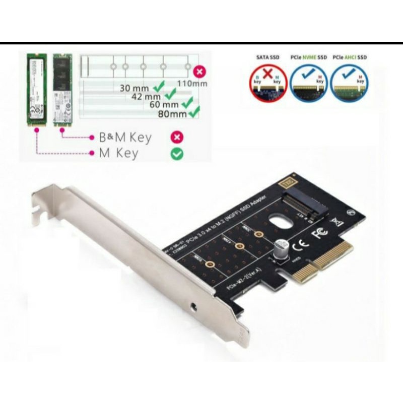 SKU-1273 PCI EXPRESS X4 M 2 NVME SSD NGFF KEY M2 PCIE 3.0 ADAPTER