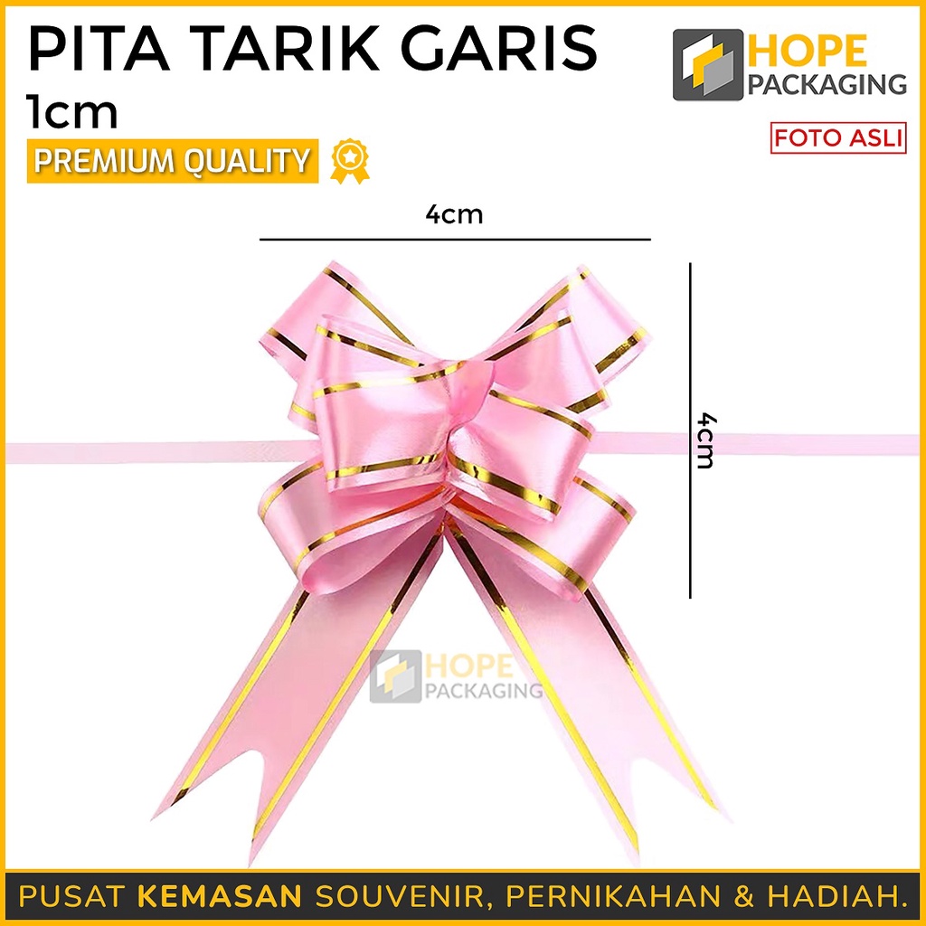 [ 10 pcs ] Pita Tarik List Emas / Gold  Ukuran  1.4 cm x 25 cm