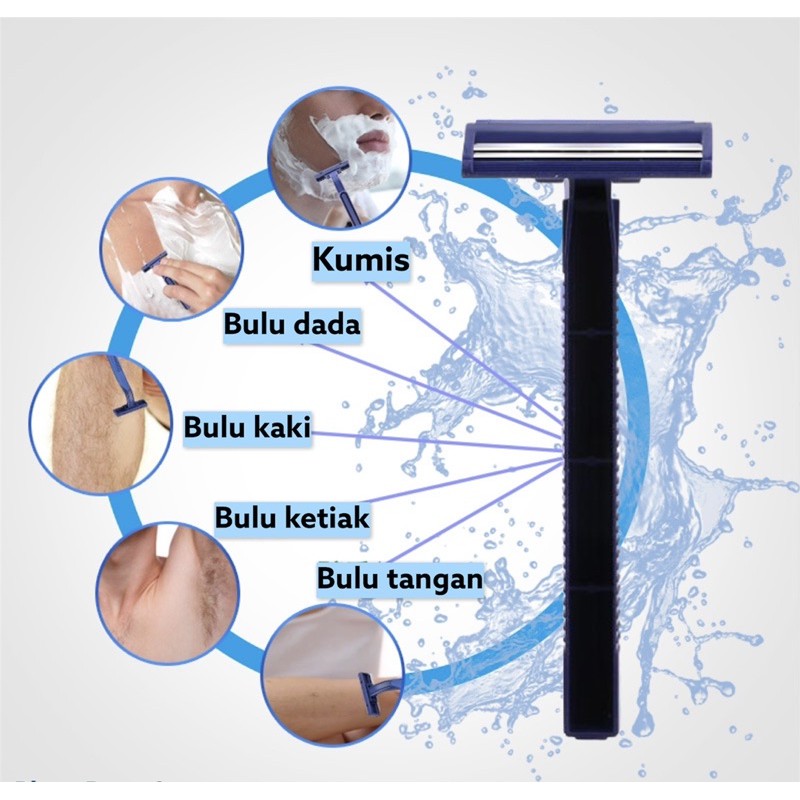 AZ Alat Pisau Cukur Kumis dan Jenggot Biru 2 Mata Pisau / Cukuran / Alat Cukur Bulu