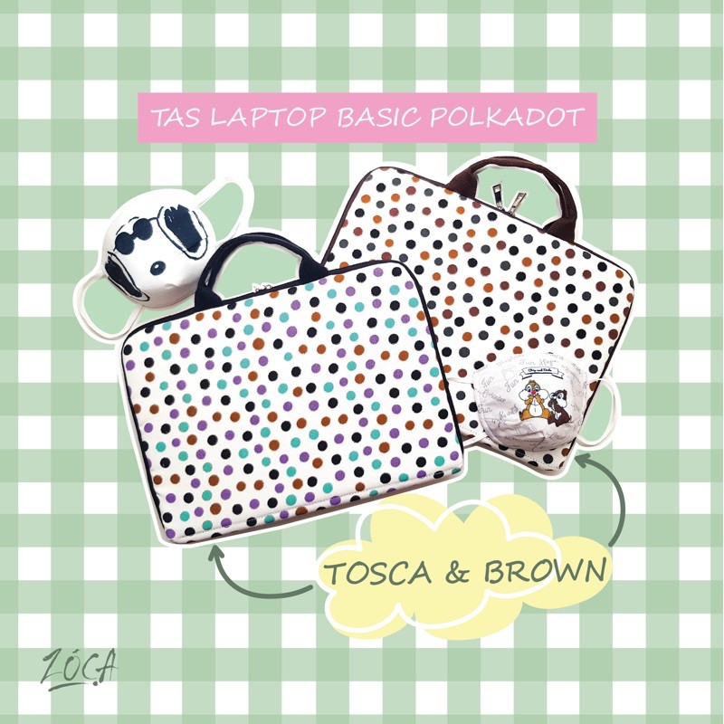 TAS LAPTOP JINJING BASIC SQUARE/ POLKADOT 12'' 14''