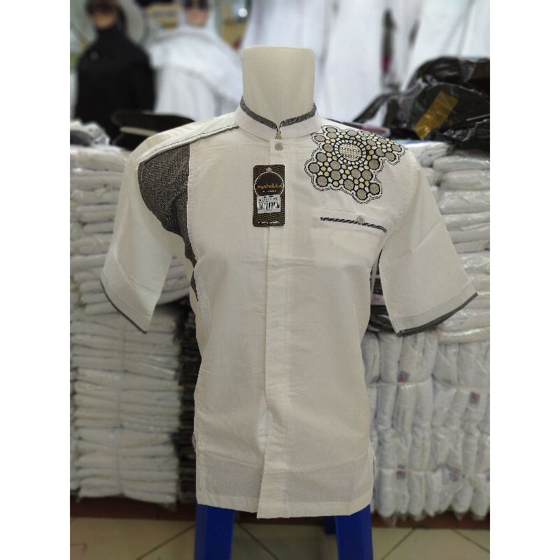Baju Koko Syahdika Dewasa Lengan Pendek Bordir