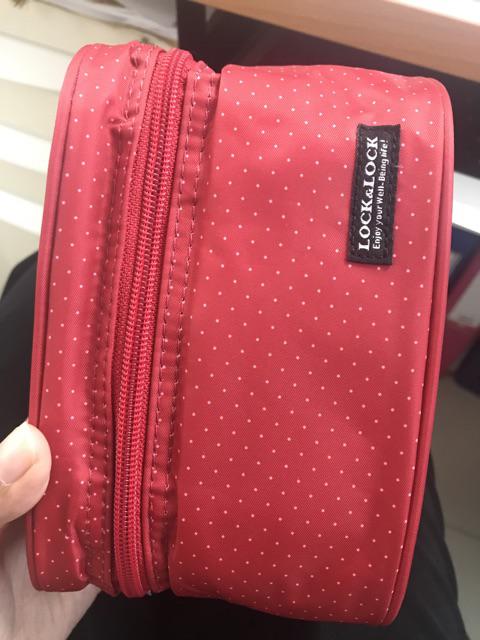 Lunch Box Tempat Bekal Lock N Lock Hpl752dr Lunch Box 2p Set Bag Spoon Fork Set (hpl752dr)