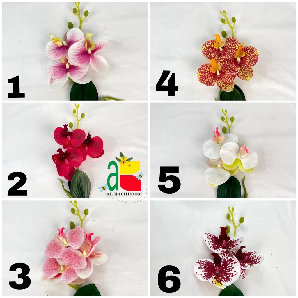 BUNGA ANGGREK LATEX K3 B8010 BUNGA PLASTIK ARTIFICIAL FLOWERS HOME DEKOR