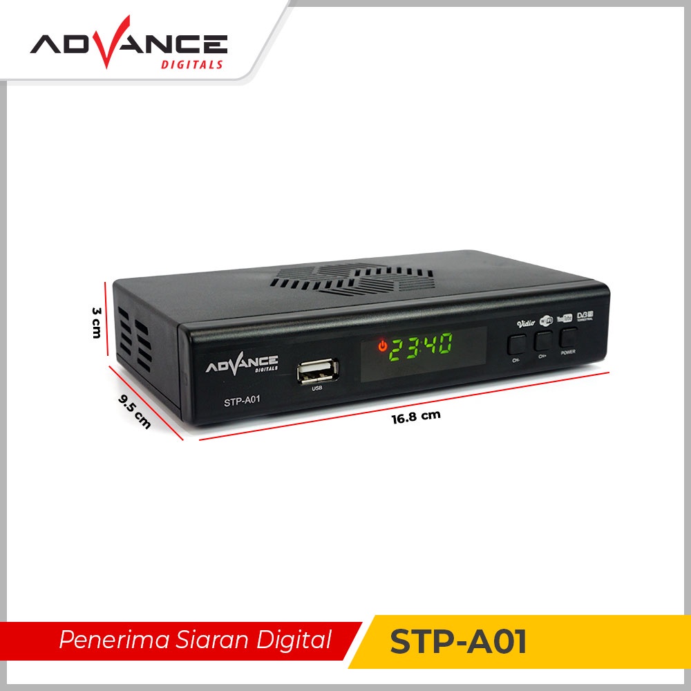 [ READY STOK ] Advance STB Set Top Box TV Digital Receiver Penerima Siaran Full HD/ STB Wifi Bisa Youtube DVB-T2 STP A01 (Bisa dapet semua channel )