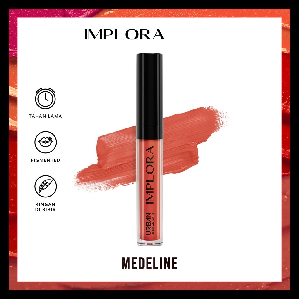 IMPLORA Urban Lip Cream Matte Original BPOM - Best Seller Kosmetik Lipcream Surabaya-04 Medeline