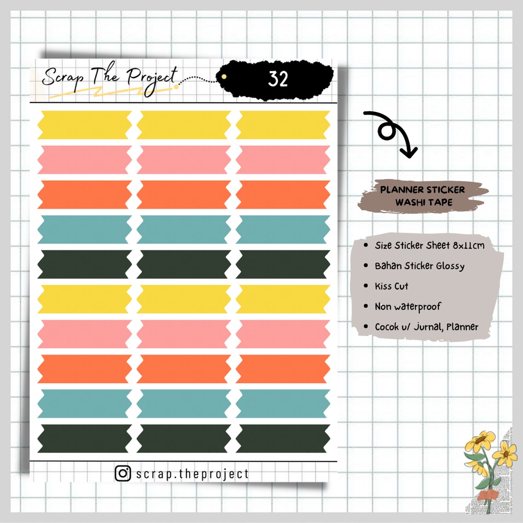 

STICKER DECO PLANNER / STICKER WASHI TAPE / STP - 32