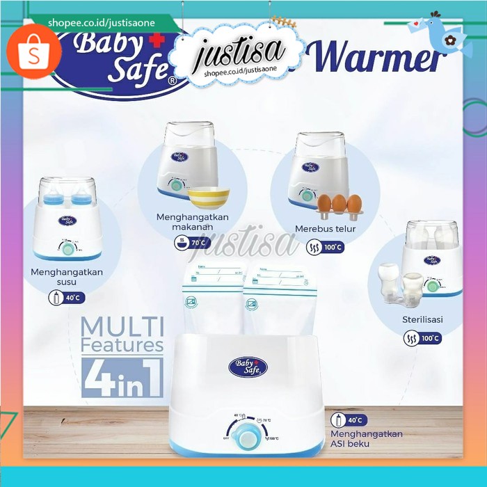 Promo !! BABY SAFE-PEMANASA ASI 4IN1 TWIN BOTOL WARMER &amp; STERILIZER/PENGAHANGAT SUSU