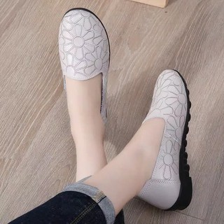 Promo sepatu wanita flat shoes  slipon bahan kulit  asli  