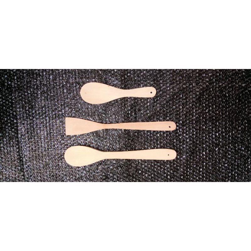 (PROMO) paket 3 item spatula kayu / centong nasi kayu