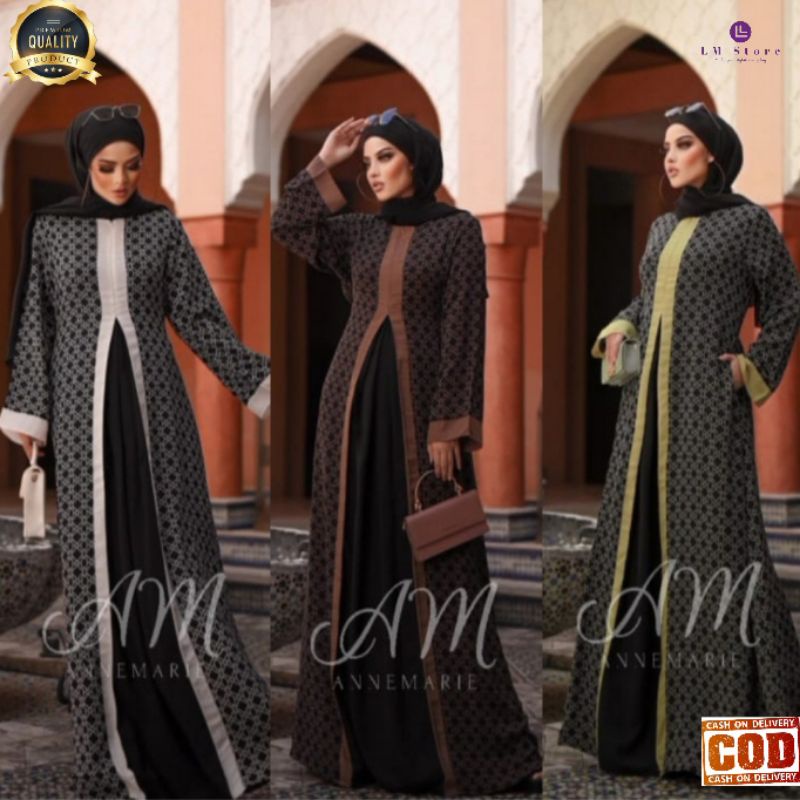 Abaya Terbaru Gamis Annemarie 04 Maxi Dress Lebaran Original Amore by Ruby Baju kondangan Pesta Mewa
