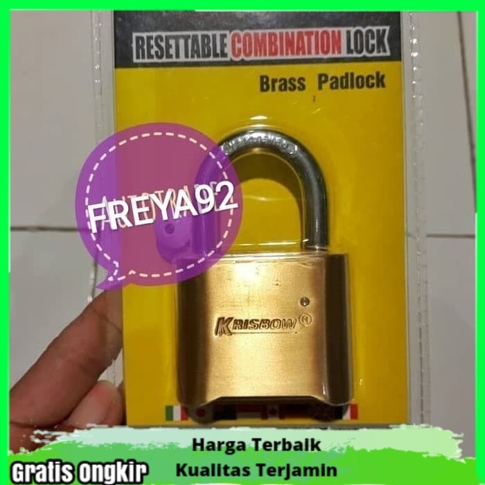 Diskon krisbow Gembok Kode Kombinasi Angka 4 digit Berkualitas
