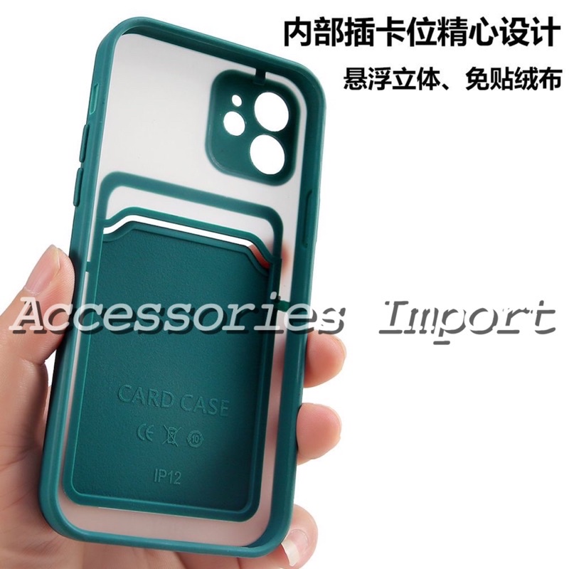 CASE MACARON SLOT CARD IPHONE 13/ 13PRO/ 13PRO MAX/ IPHONE 12/ 12PRO/ 12PRO MAX/ IPHONE 11/ 11PRO/ 11PRO MAX/ FUZE CASE DOVE MACARON PROTECTOR SLOT KARTU