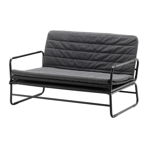 HAMMARN Sofa tempat tidur, knisa abu-abu tua hitam, 120 cm