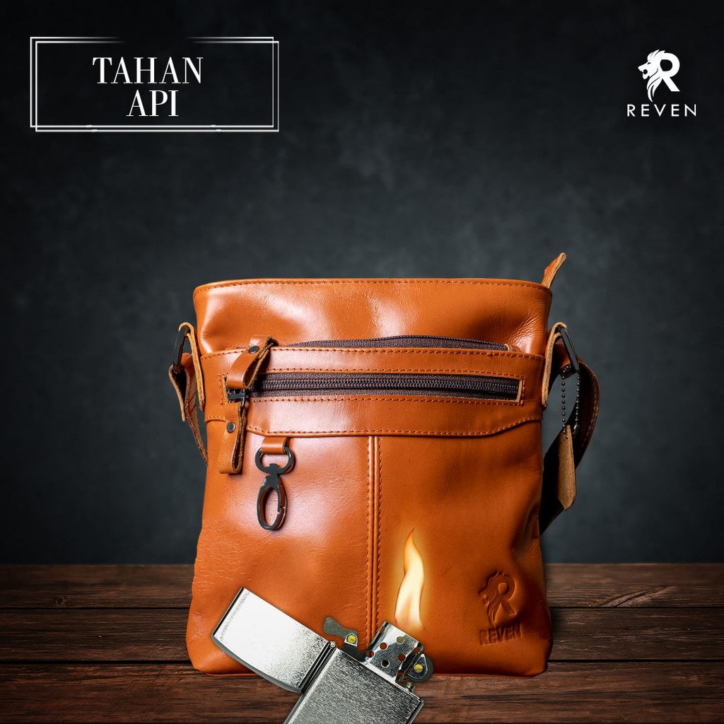 REVEN LEATHER -  Tas Selempang Pria Kulit Asli Reven Key Holder Slingbag