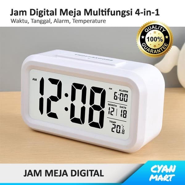 Jam Meja Digital Alarm Weker / Beker Clock Alarm Suhu 4-in-1