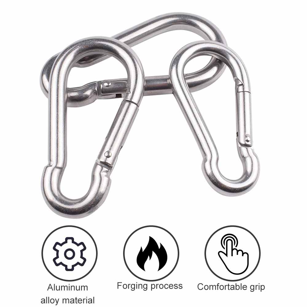 5 / 10pcs Klip Carabiner Mini Bentuk Labu Bahan Alloy Warna Silver Untuk Outdoor / Camping