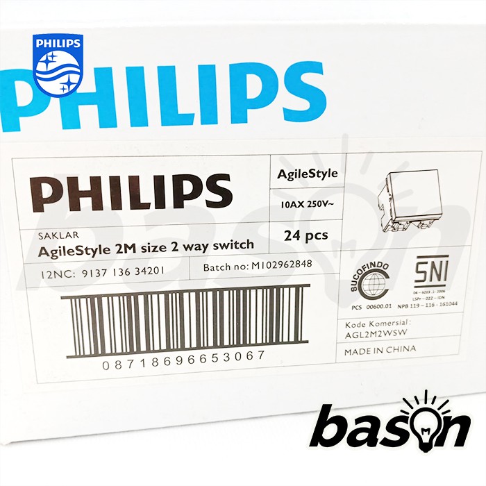 PHILIPS AgileStyle 2 Modular Size 2 Way Switch - Saklar Hotel