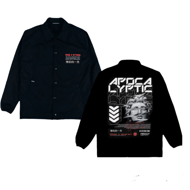 JAKET COACH DOBUJACK/JAKET PRIA WANITA/JAKET MODEL TERBARU/JAKET PARASUT /JAKET KEKINIAN/JAKET ORI PREMIUM/JAKET DISTRO/JAKET ARTIS/JAKET VIRAL/JAKET RAFI AHAMD-Hitam apocalyptic