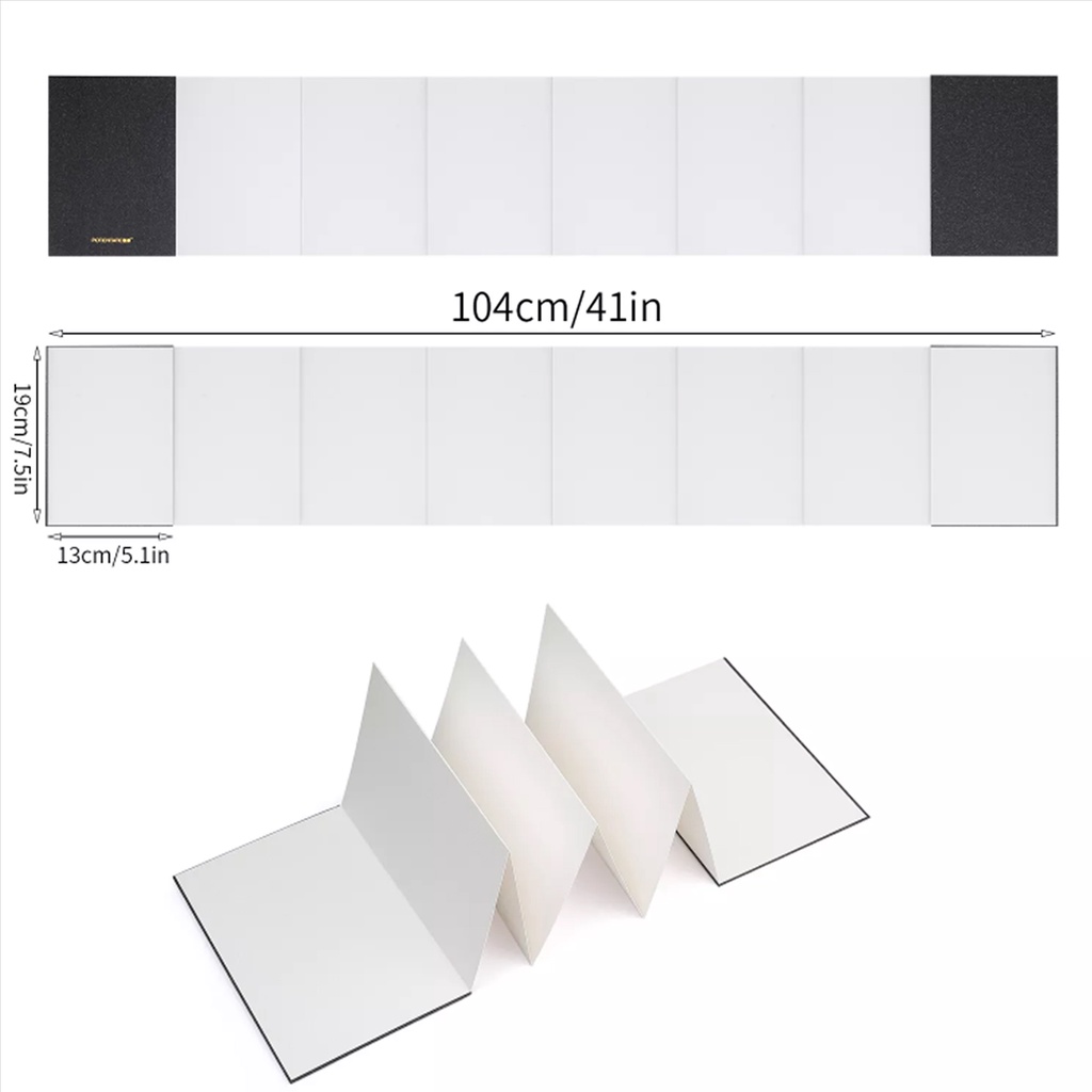 Potentate Concertina Watercolour Book Fold Accordion 300gsm