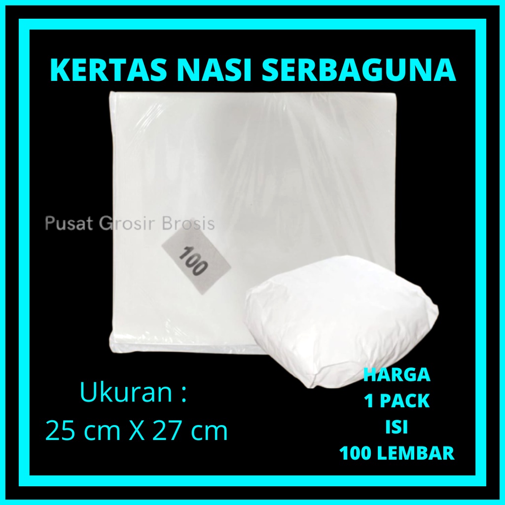 COD-(100lbr) - Kertas KFC 25x27 / KERTAS NASI KFC MCD KERTAS BURGER KEBAB KERTAS BUNGKUS NASI PUTIH 