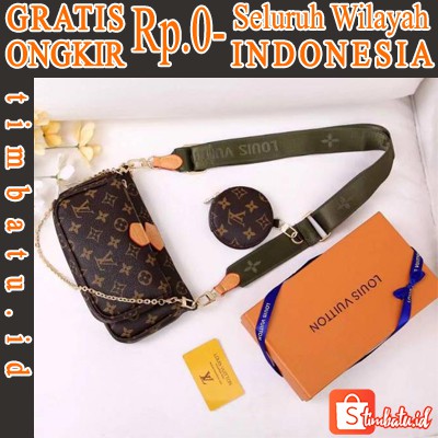 TAS SLEMPANG LV POCHETTE 3 IN 1 WITH BOX PAPER BAG SEMI SUPER IMPORT PREMIUM