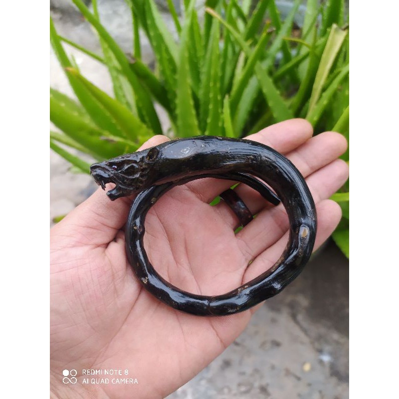Gelang Akar Bahar Hitam Ukir Macaan