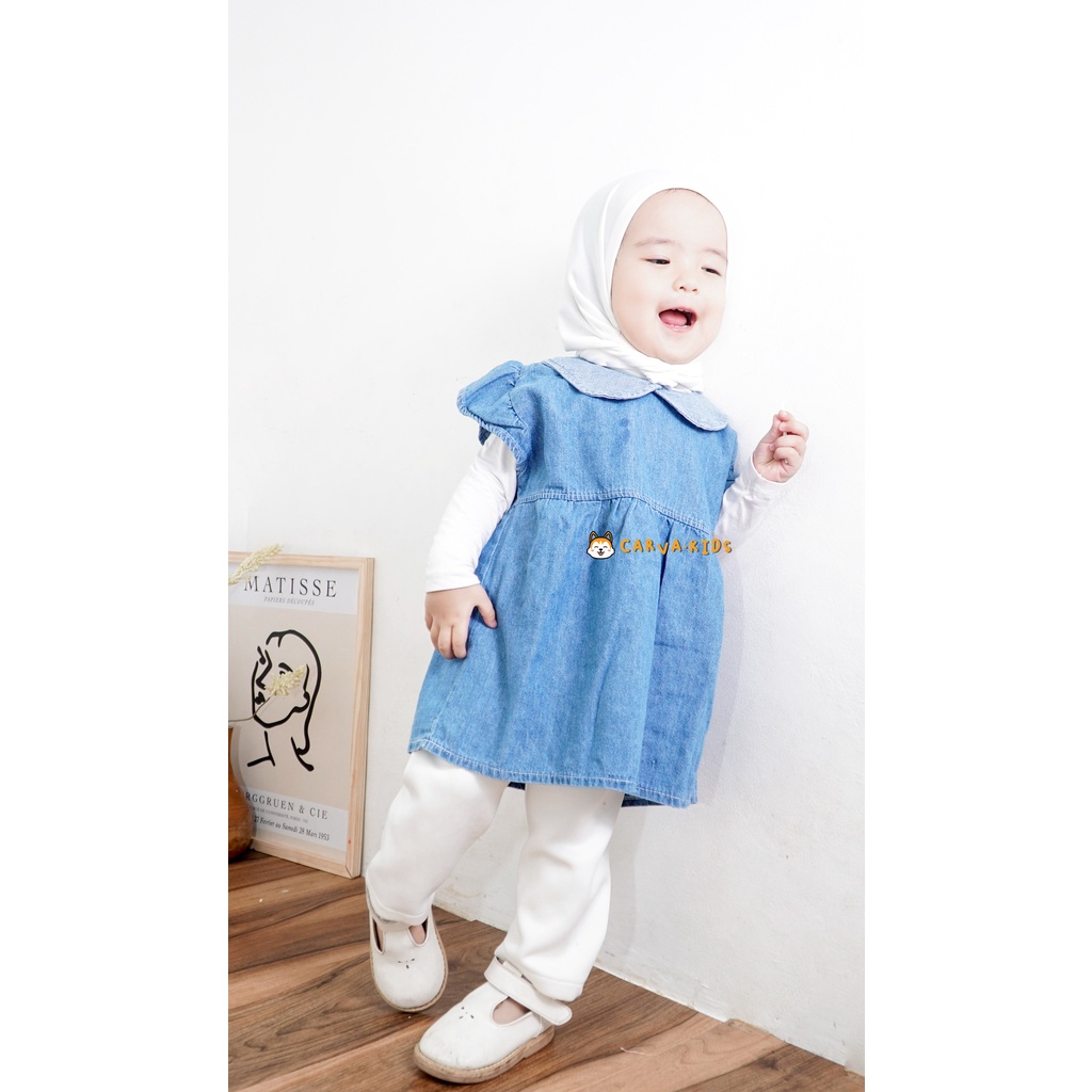 Carva Dress anak atasan anak cewek jeans denim blouse anak jeans original tulip realpict