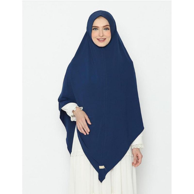 KHIMAR JERSEY JUMBO V KHIMAR SYARI VALENSHAQUEEN Valensha queen grosirjilbab-Navy
