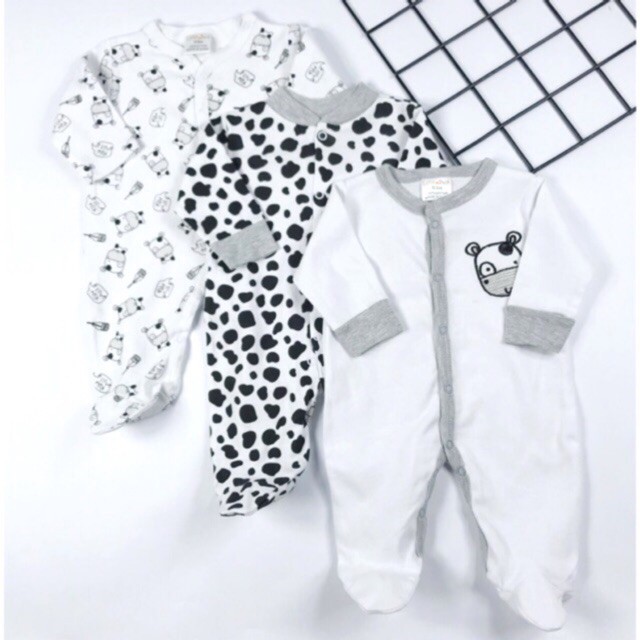 Baby Sleepsuit 3pcs Motif Cow ( Brand Little Duck )