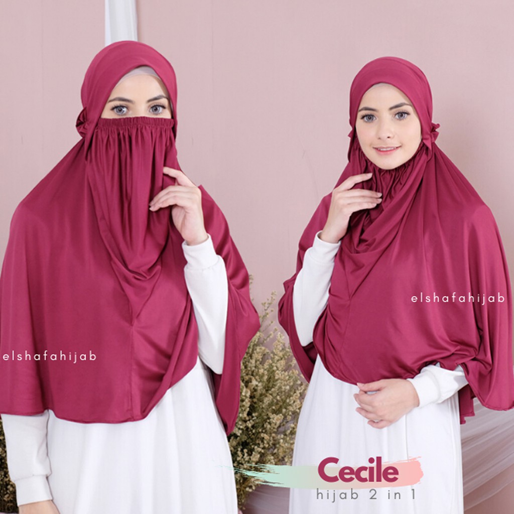 HIJAB INSTANT CADAR CECILE / HIJAB INSTAN CADAR JUMBO / HIJAB ANTI CORONA / JILBAB BERGO JERSEY MURAH