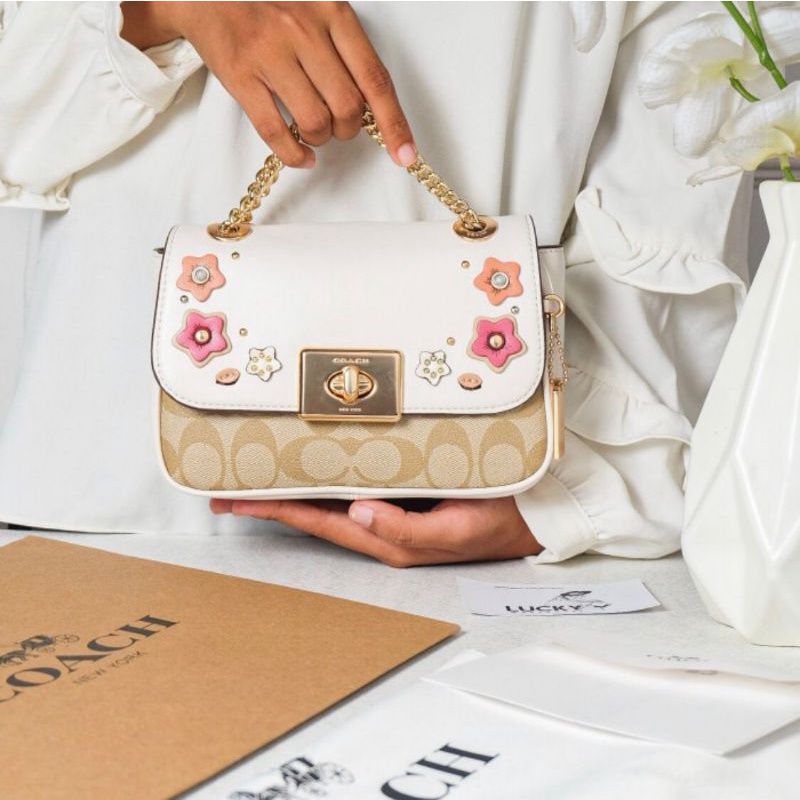 Coach Mini Cassidy Crossbody in Signature Floral Applique - Ori 100%