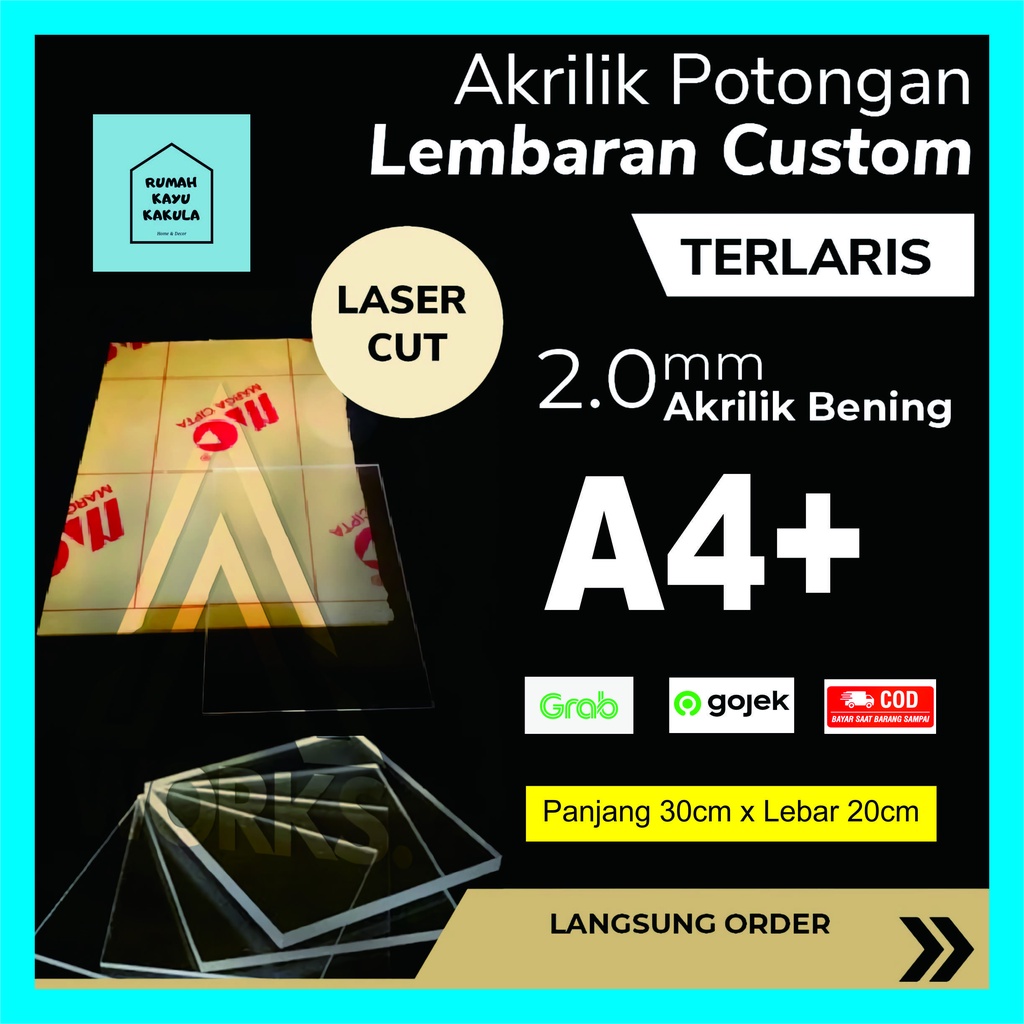 

Akrilik A4 Lembaran 2mm Acrylic 2 mm Bening Transparan Termurah