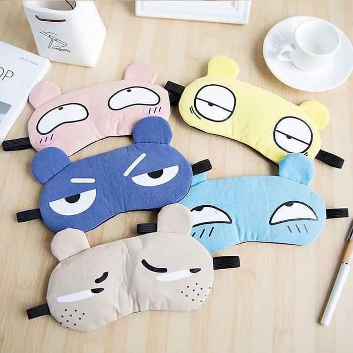 FUTAKO Penutup Mata Ekspresi with Gel Dingin Lembut Masker Tidur Motif Lucu WARNA RANDOM