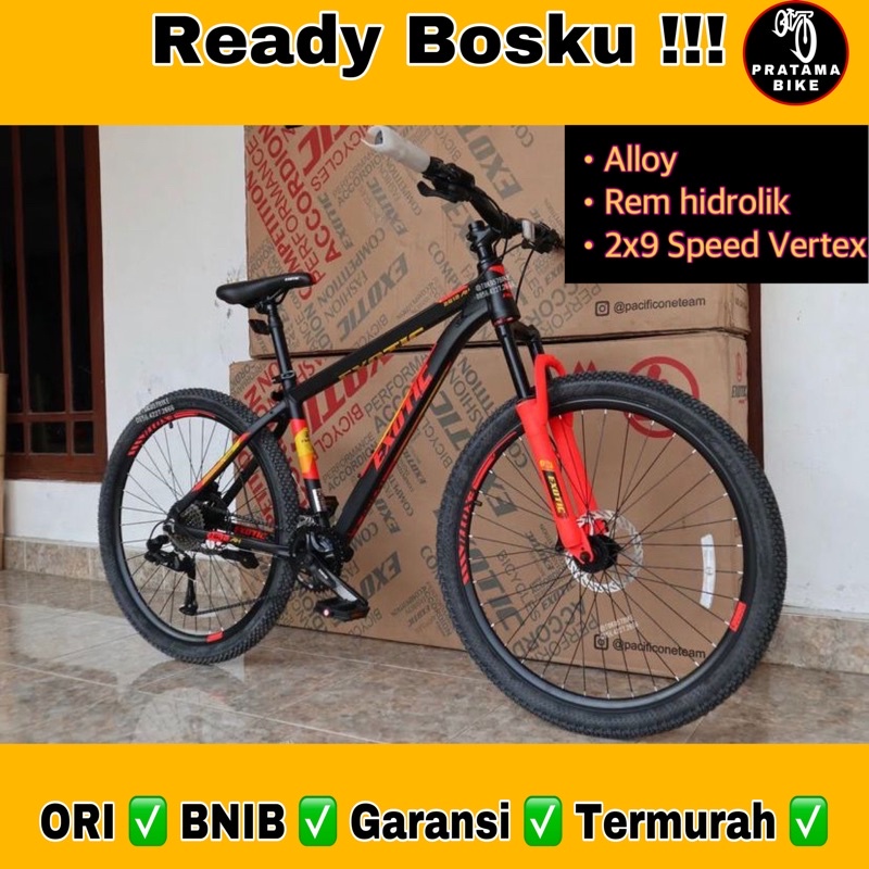 Sepeda Gunung MTB 26 Exotic ET 2612 AH  Alloy Hidrolik Murah
